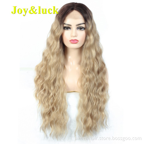 Half White Half Black Lace Wigs Long Wavy Lacefront Wholesale Cosplay Wigs Body Waves Natural Lace Front Synthetic Hair Wigs